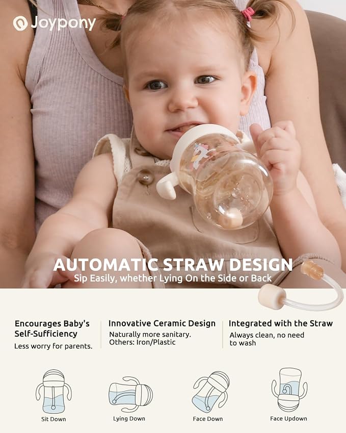 Sippy Cups for Toddlers 1-3, Spill Proof Weighted Straw Cup - Image 4