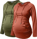 GINKANA Maternity Hoodie Long Sleeves Shirts Casual Maternity Top Pregnancy by GINKANA