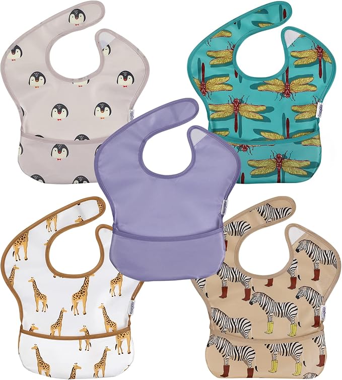 Soarwg Kids Baby Bibs, 5 Pack Waterproof Bibs by SoarwgKids