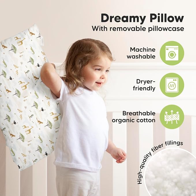 KeaBabies Toddler Pillow with Pillowcase, Jumbo 14X20 - Image 4