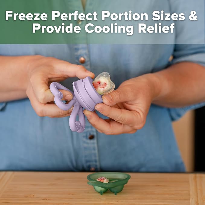 Haakaa Clover Baby Fruit Feeder Teether & Mini Freezer Nibble Tray – BPA-Free - Image 6
