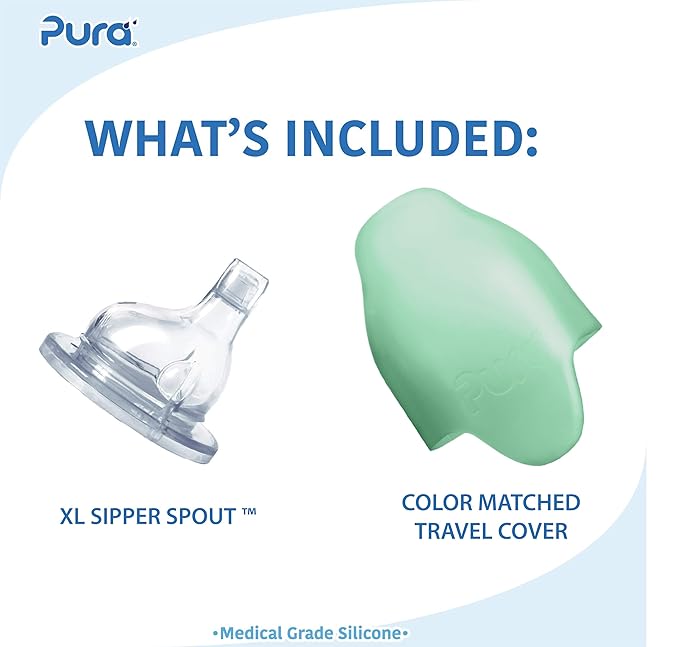 Pura Kiki 11oz/325ml Stainless Steel Sippy Cup Bottle w/Sleeve, Plastic-Free - Image 2