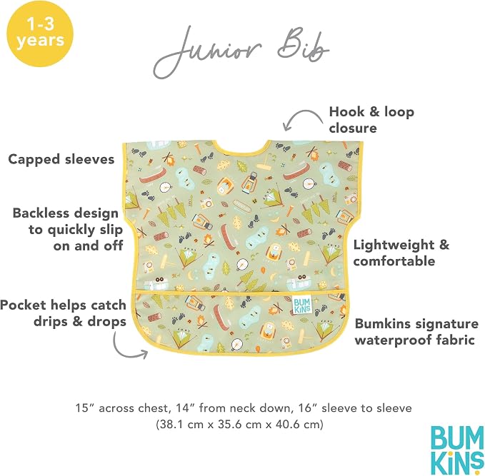 Bumkins Bibs - Toddler Bibs, Waterproof, Large - Image 5