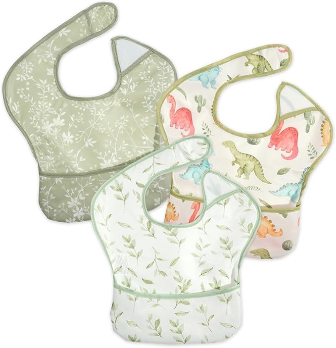 3-Pack Waterproof Baby Bibs for Eating by CoolaPeach