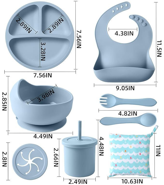 Silicone Baby Feeding Set, Travel Bag - Image 7