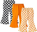 SOBOWO Checkered Baby Girl Flare Pants 3 Pack Toddler Bell Bottoms Plaid Ruffle by SOBOWO