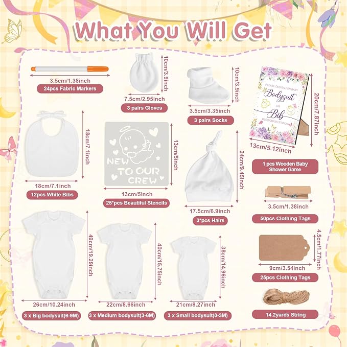 162Pcs Baby Shower Game Decorations Kit - Image 2