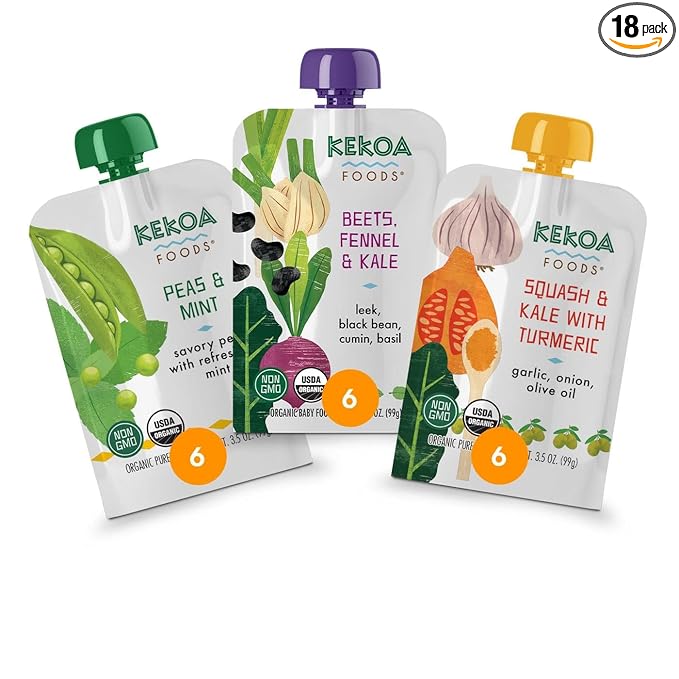 Kekoa Foods 100% USDA Certified-Organic Vegetarian Baby Food Puree Variety by KekoaFoods