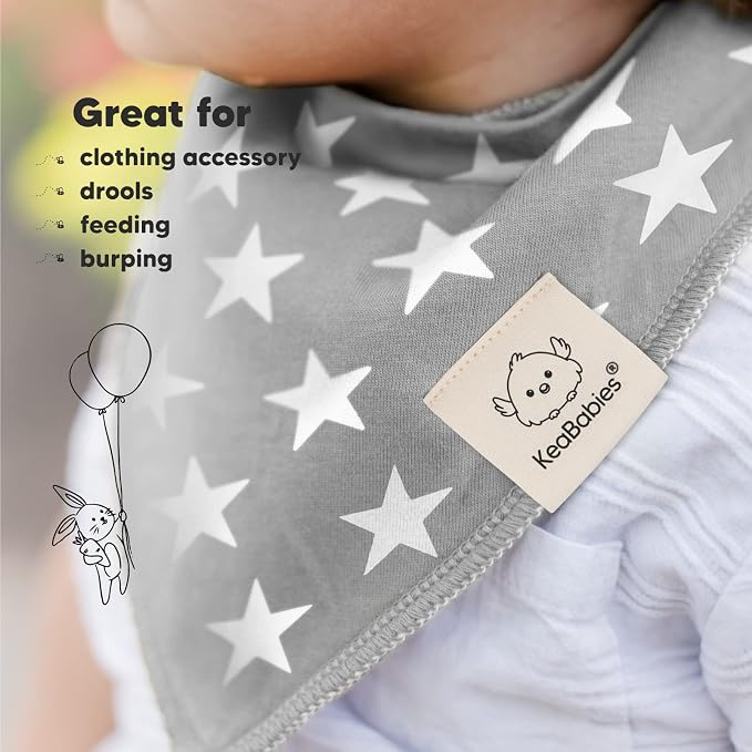 KeaBabies 10-Pack Organic Baby Bandana Bibs - Image 5