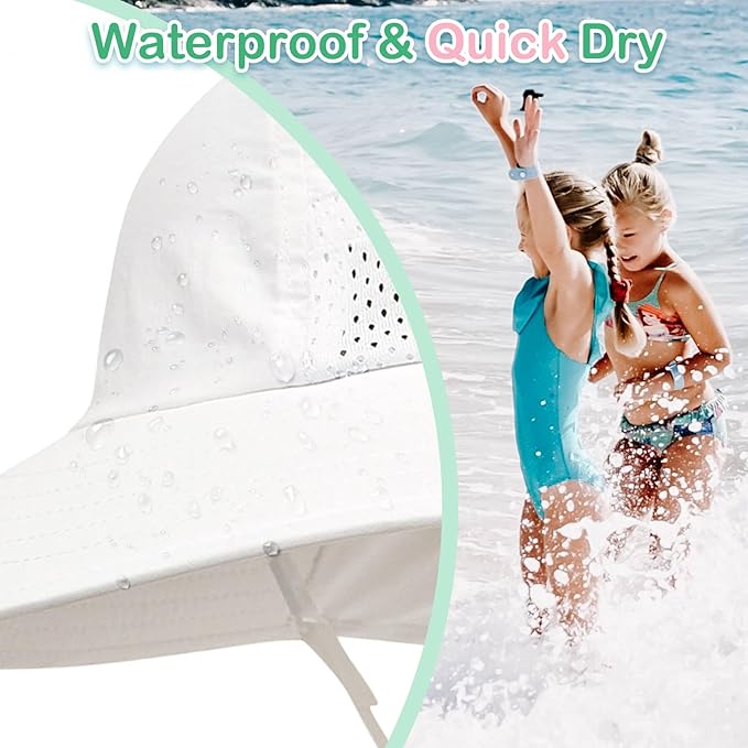 XIAOHAWANG Girls Sun Hat Baby Beach Hats Boys UPF 50+ Kids Summer Protection - Image 5