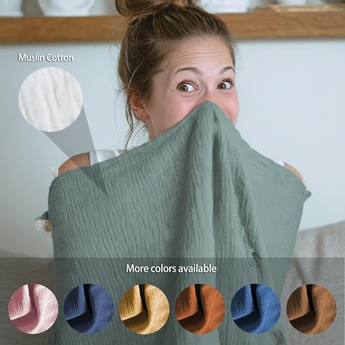 Muslin Nursing Covers for Breastfeeding, Arch Neckline Breast Feeding Covers - Image 4