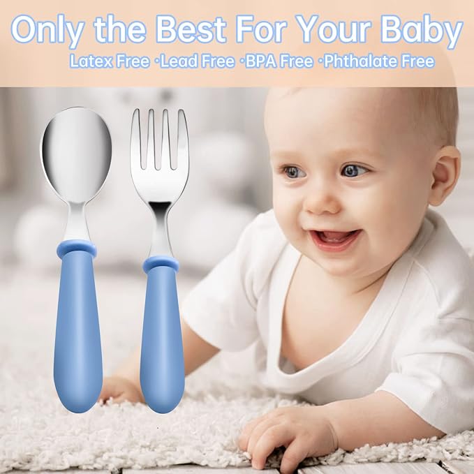 12PCS Toddler Forks & Spoons, Stainless Steel Baby Utensils, Kids Silverware - Image 4
