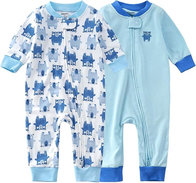 Teach Leanbh Baby 2-Pack Footless Pajamas Cotton Long Sleeve Printing 2 Way by TeachLeanbh