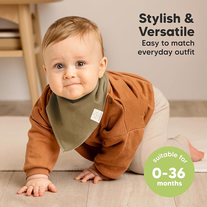 8-Pack Organic Baby Bandana Bibs - Image 4