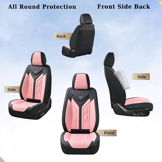 Coverado Front Seat Covers, Car Seat Covers Front Seats, Leather Seat Covers - Image 4