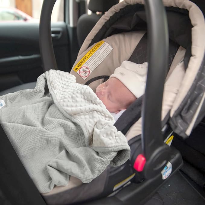 lulumoon Baby Blanket for Newborn Receiving: Minky Dot & Muslin Lightweight - Image 9