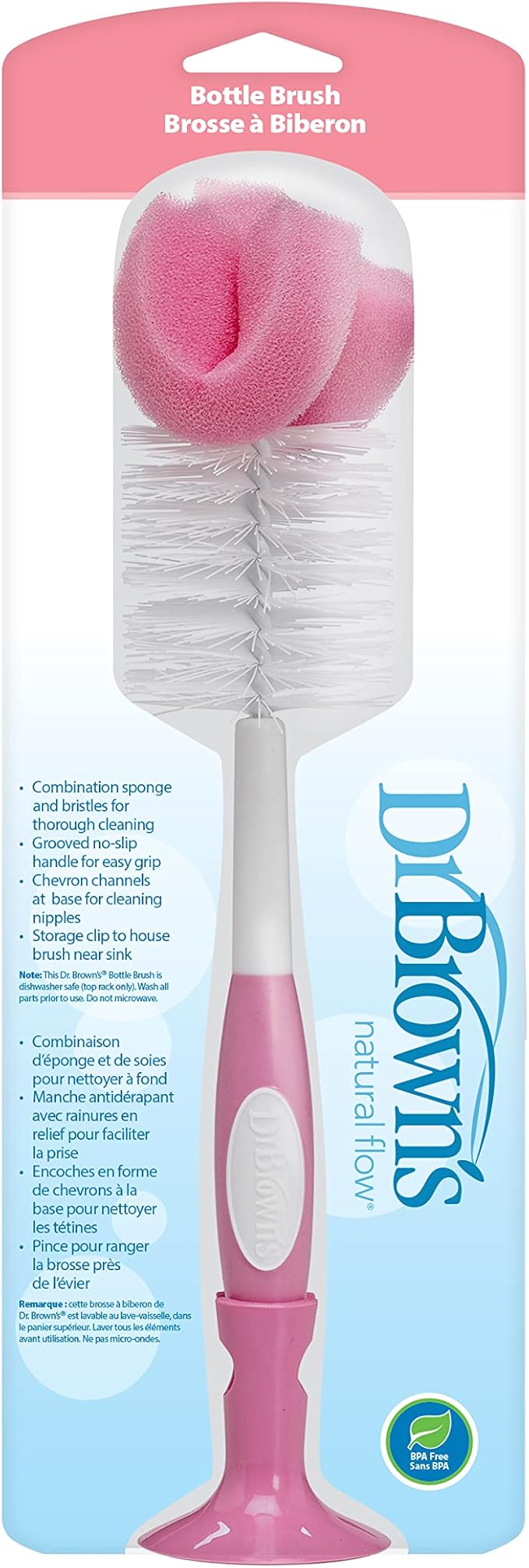 Dr. Brown's Reusable Sponge Baby Bottle Cleaning Brush - Image 2