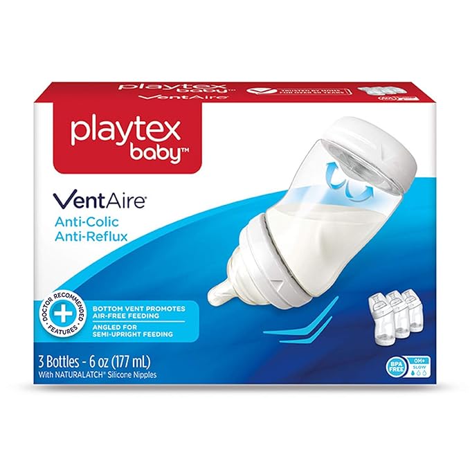 Playtex Baby VentAire Bottle, Helps Prevent Colic and Reflux, 6 Ounce Bottles by PlaytexSport
