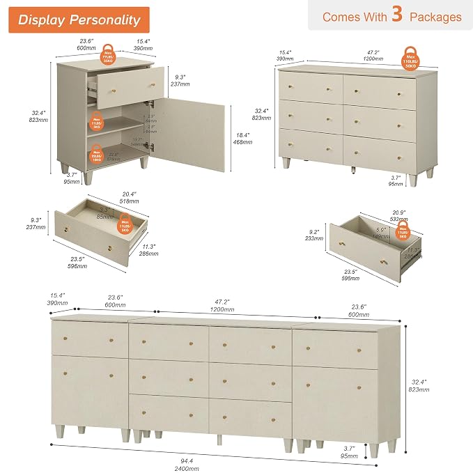 WAMPAT Dresser with 2 Doors & 8 Drawers - Image 2