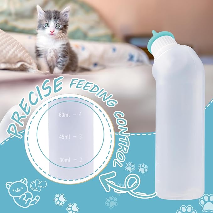5Pack Kitten Bottle for Nursing Puppy Milk Kitten Bottles Feeding Kit Silicone - Image 6