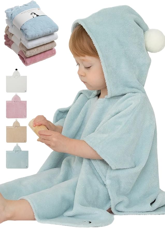 Konny Baby Hooded Towel Plush Thick & Cozy Soft-Touch Absorbent Rayon from by Konny