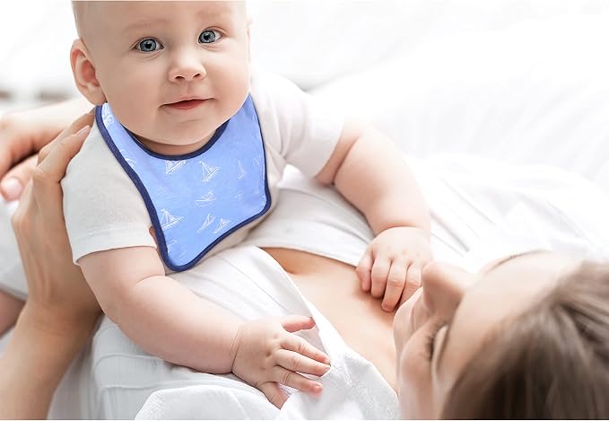 DOKMA Set 8 Organic Cotton Baby Drool Bibs - Image 7