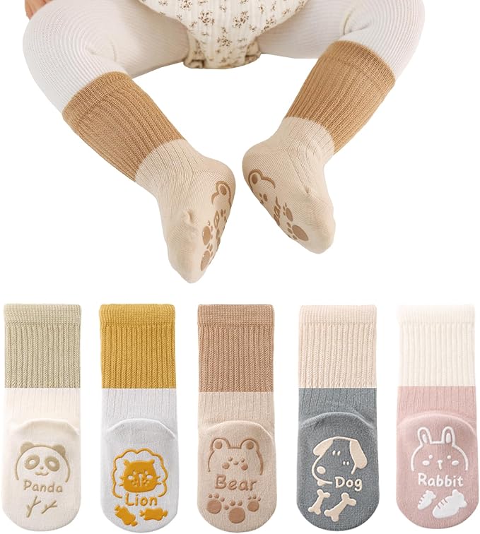 Zumou Toddler Knee High Socks Non Slip Anti Skid Baby Boy Girls Seamless Long by Zumou