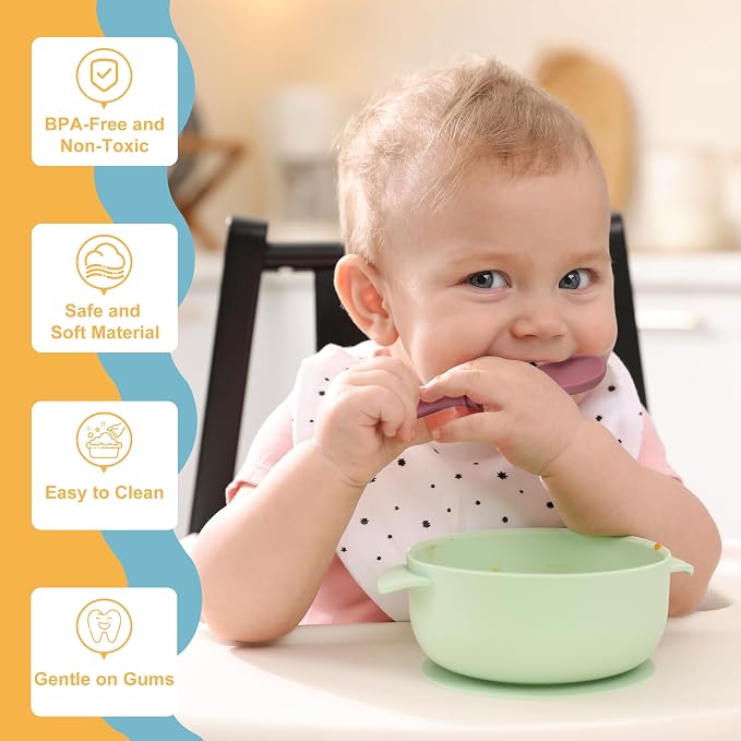 Baby Spoons Self Feeding 6 Months, Easy-Grip Handle, and Soft Texture, Gentle - Image 7