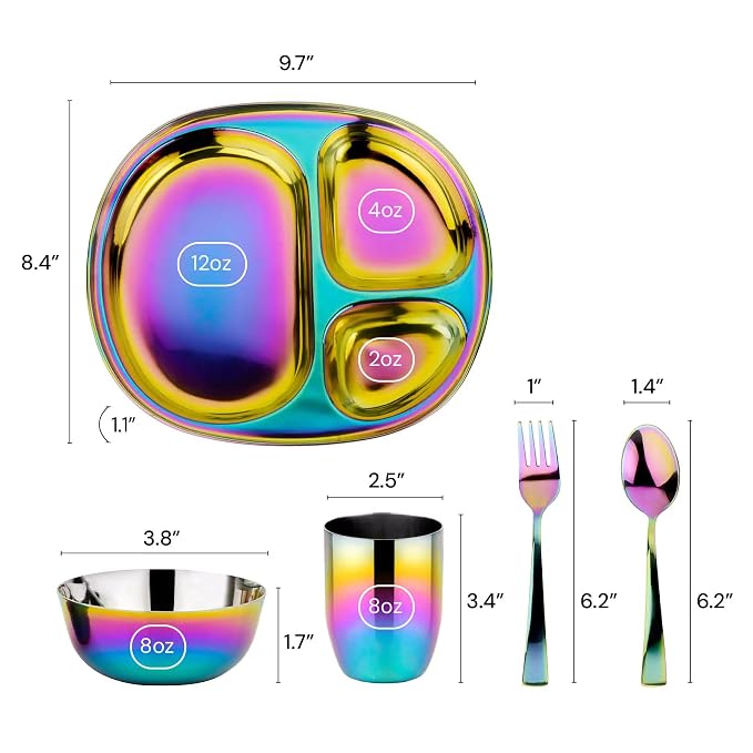 Ahimsa Stainless Steel Kids Dinnerware Set - Image 7