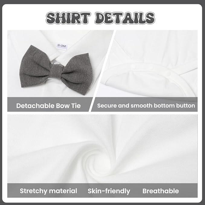 Baby Boy Clothes Suits Infant Gentleman Wedding Outfit Formal Dress Shirt Vest - Image 5