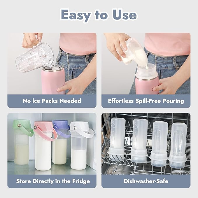 HEYTRIP Vacuum Insulated Breastmilk Cooler Bottle, 20oz Stainless Steel - Image 5