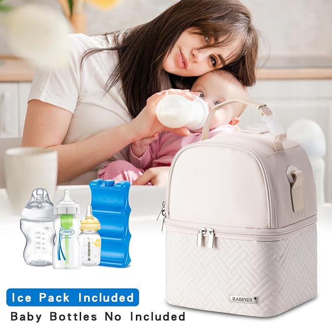 Breastmilk Cooler Bag with Ice Pack Fits 6 Baby Bottles up to 9 Ounce, Breast - Image 6