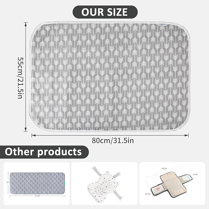Baby Diaper Changing Pad, 21 5/8" x 31.5" Waterproof Changing Pad Liners - Image 3