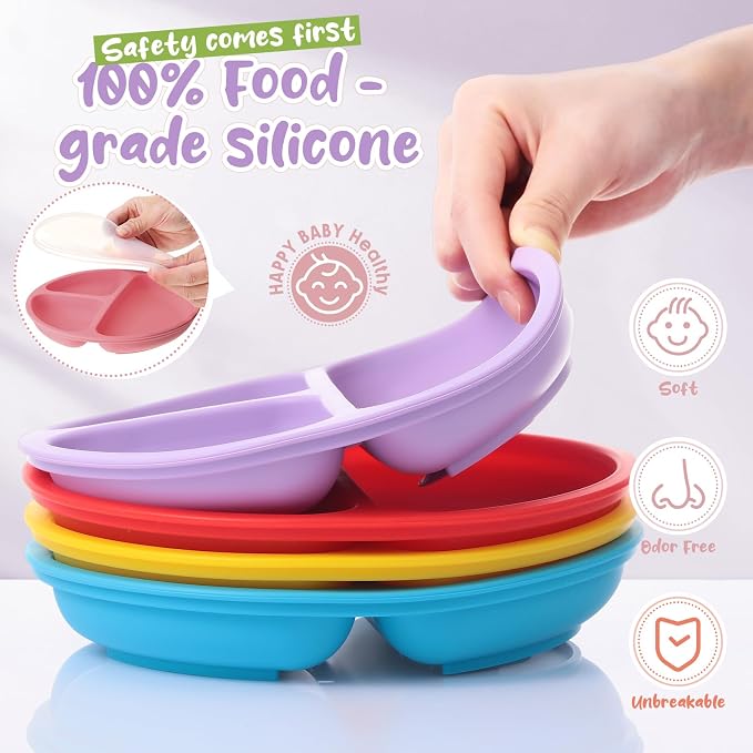 Meanplan 6 Pack Suction Plates for Toddlers - Image 3