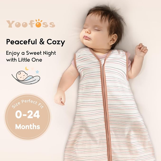 Yoofoss Baby Sleep Sack 6-12 Months 0.5 Tog Wearable Blanket - Image 7