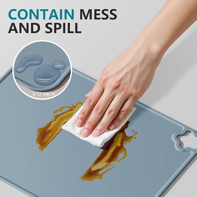 Silicone Placemat for Kid Stain-Proof Non-Slip Toddle， Reusable Portable，Heat - Image 4