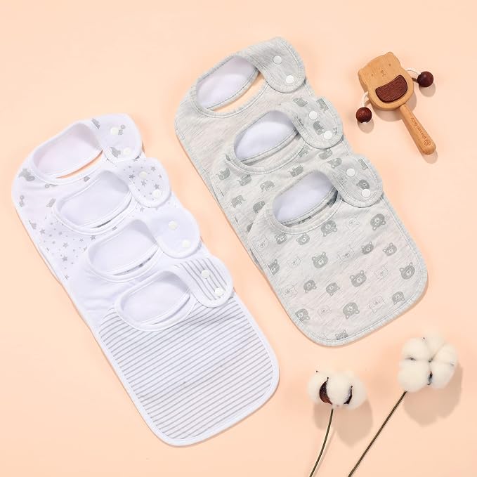 7 Pack Baby Cotton Absorbent Bibs - Image 5