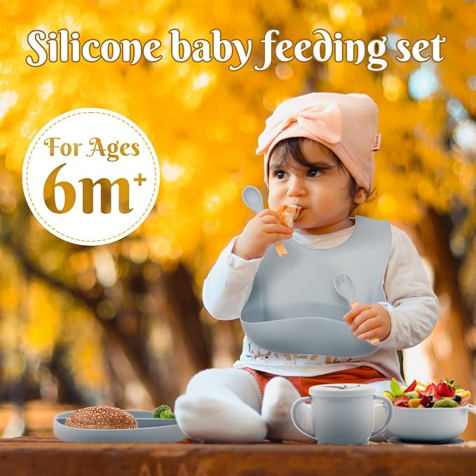 Silicone Baby Feeding Set 10 Pcs, Baby Led Weaning Supplies, Baby Feeding - Image 2