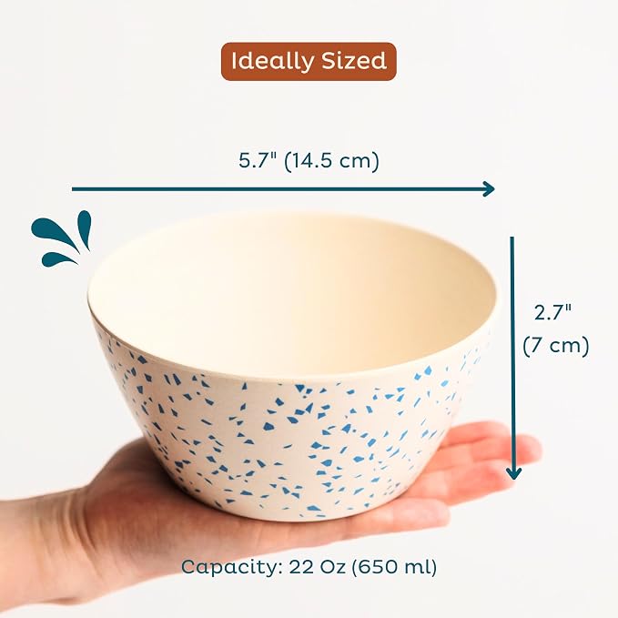 Nook Theory 4 Pack Bamboo Bowls - 22 Oz Reusable Toddler and Kids Bowl - Image 7