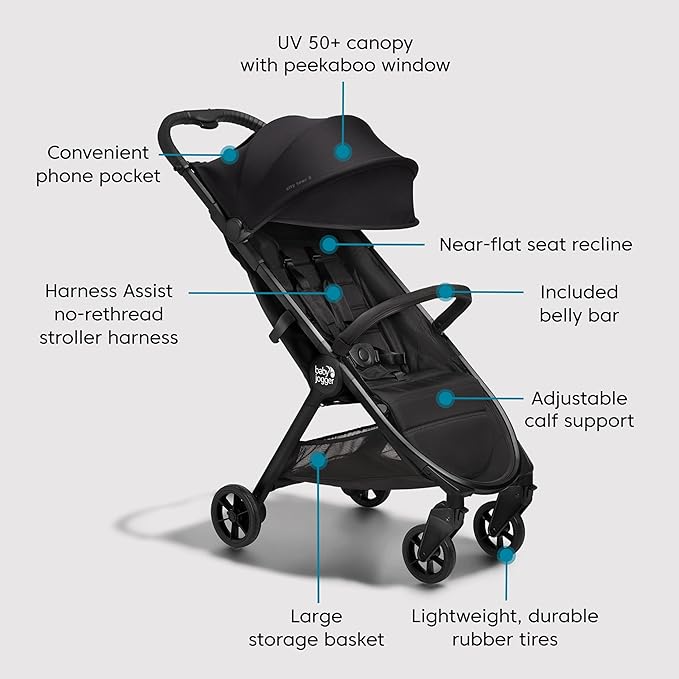 Baby Jogger City Tour 2 Ultra-Compact Carry-On Approved Travel Stroller in Eco - Image 6