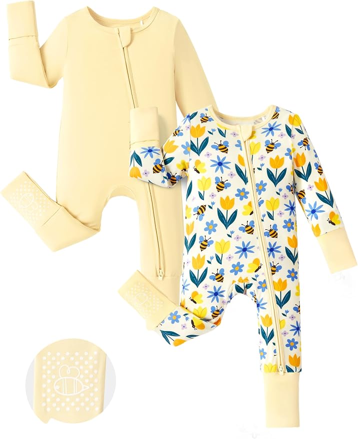 PATPAT Baby Footie Romper with Mittens by PATPAT