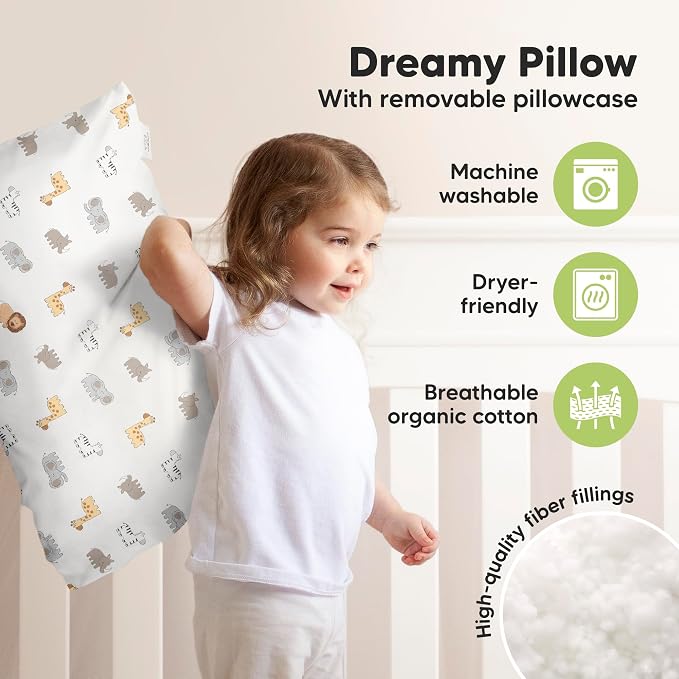 KeaBabies Toddler Pillow with Pillowcase, Jumbo 14X20 - Image 4