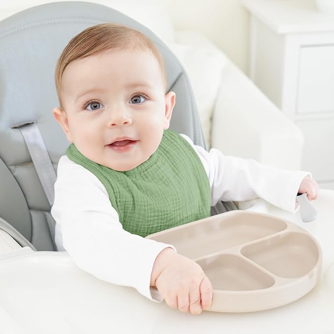 100% Cotton Muslin Baby Bibs 10-Pack Baby Drool Bibs - Image 3