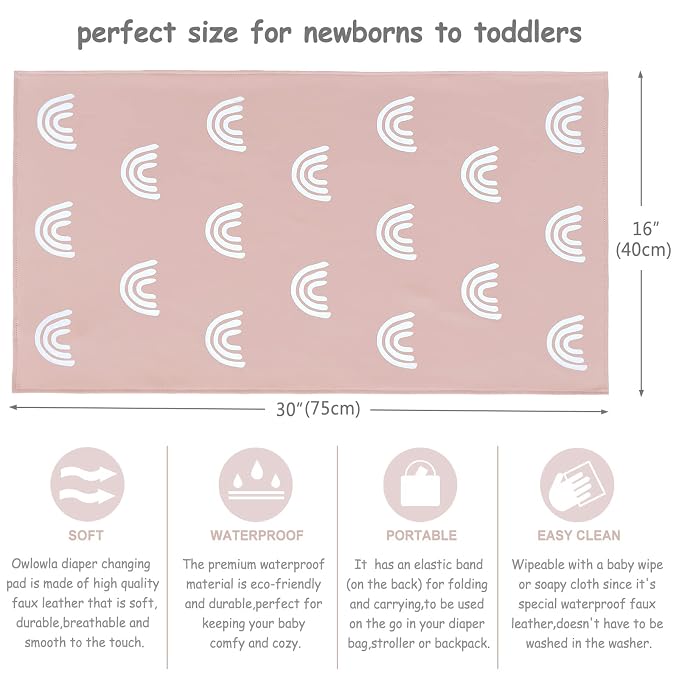Owlowla Baby Diaper Changing Pad Portable Changing Mat Travel Changing Pad Liner - Image 4