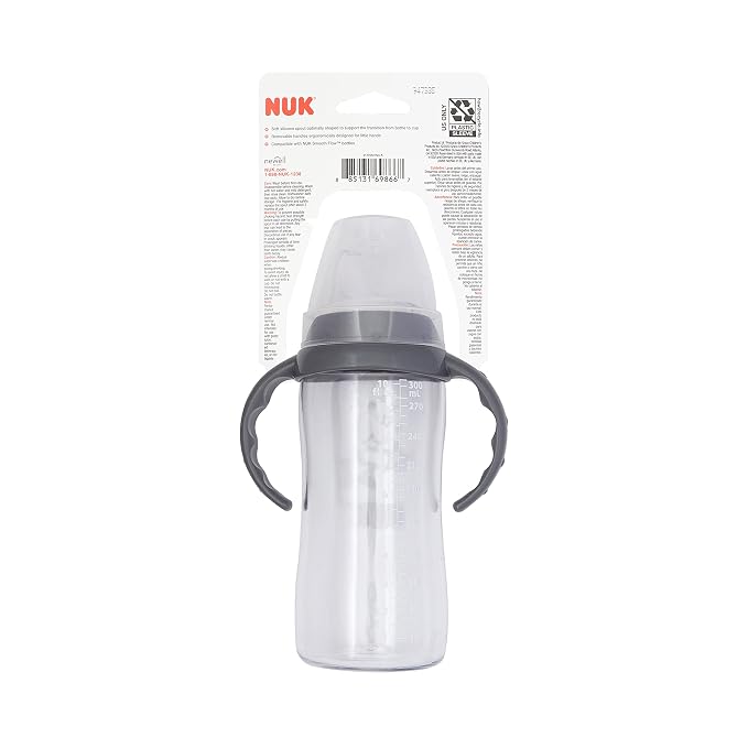 NUK Learner Cup, 10 Ounce, Tritan Gray Star – BPA Free, Spill Proof Sippy Cup - Image 11