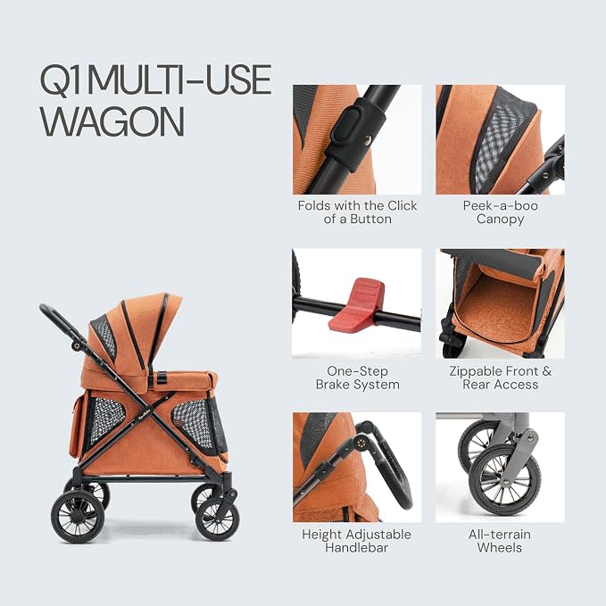 Familidoo Q1 Multi-Use Kids Wagon Stroller – Foldable, Lightweight & All-Terrain - Image 6