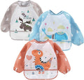 PandaEar (3 Pack Long Sleeve Bibs| Waterproof Full Sleeve Bib by PandaEar