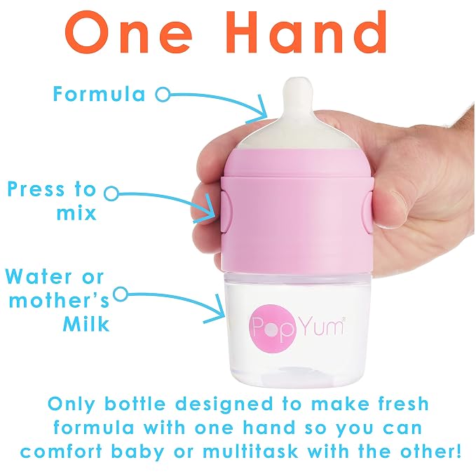 PopYum Pink Formula Making Baby Bottle Starter Set, 2X 5oz Bottles - Image 3