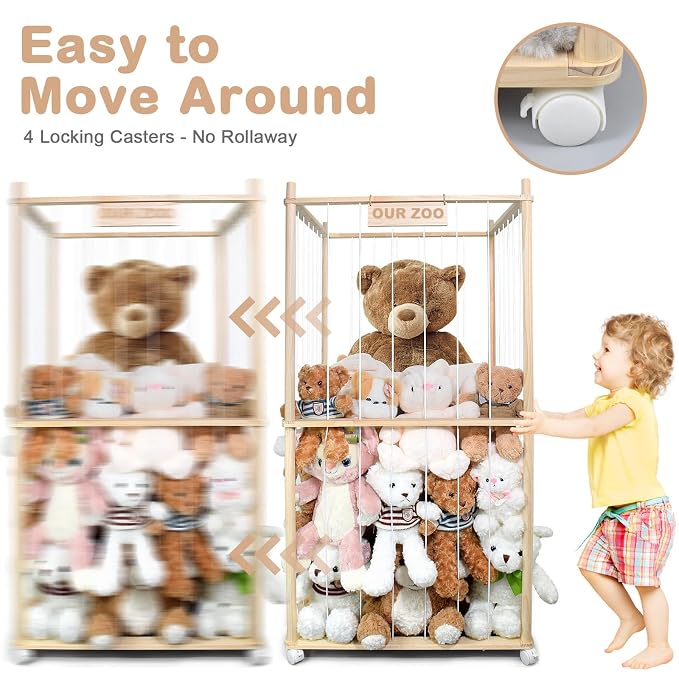 Stuffed Animal Storage, Wood Stuffed Animal Zoo Storage - Image 7