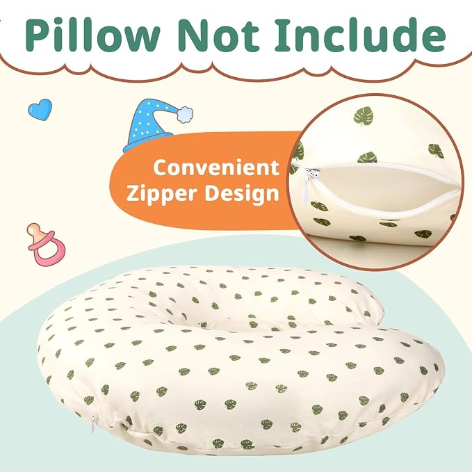 FEBSNOW 2 Pack Baby Nursing Pillow Cover, Stretchy Soft Cotton Nursing Cover - Image 4